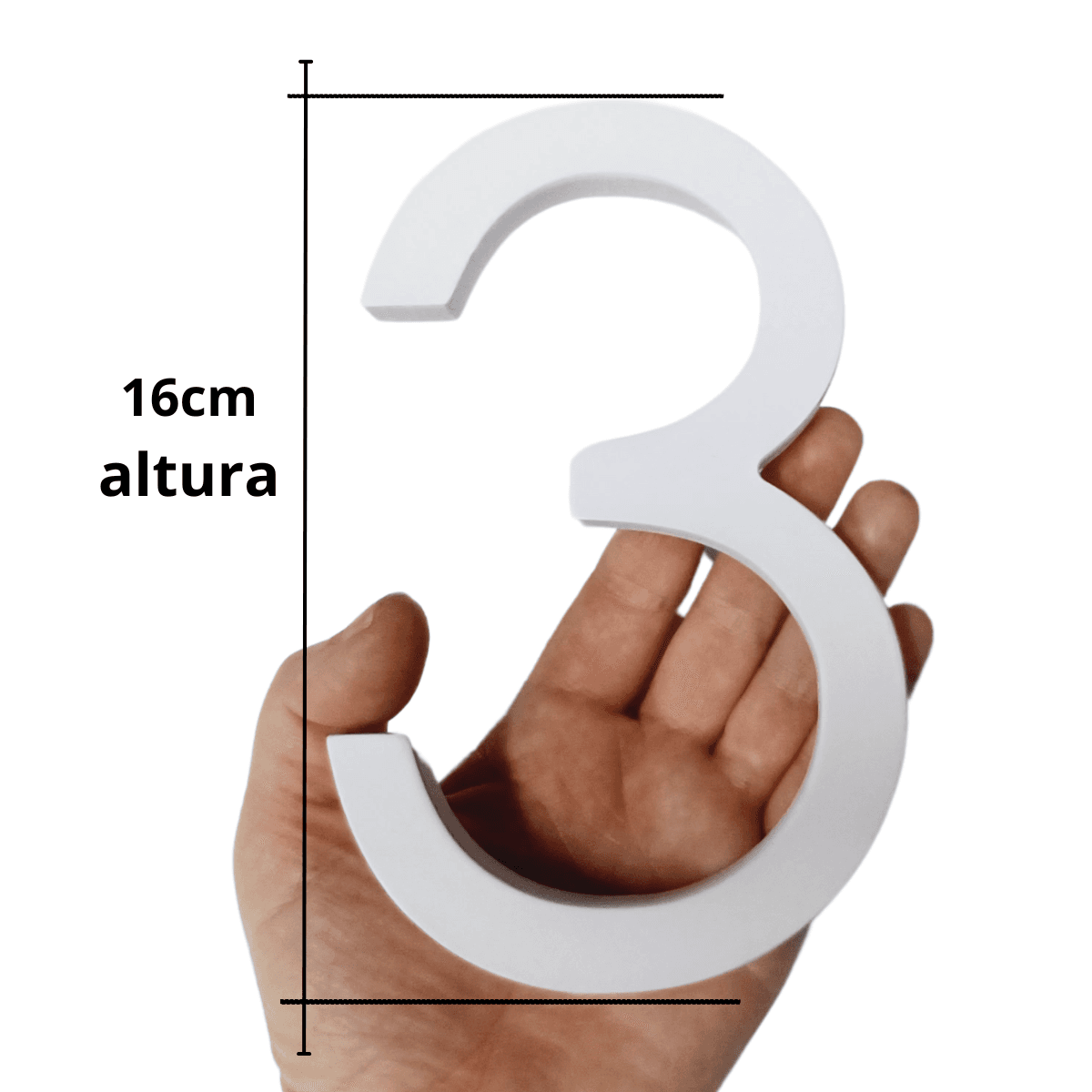 Número Residencial Autocolante 16cm Branco