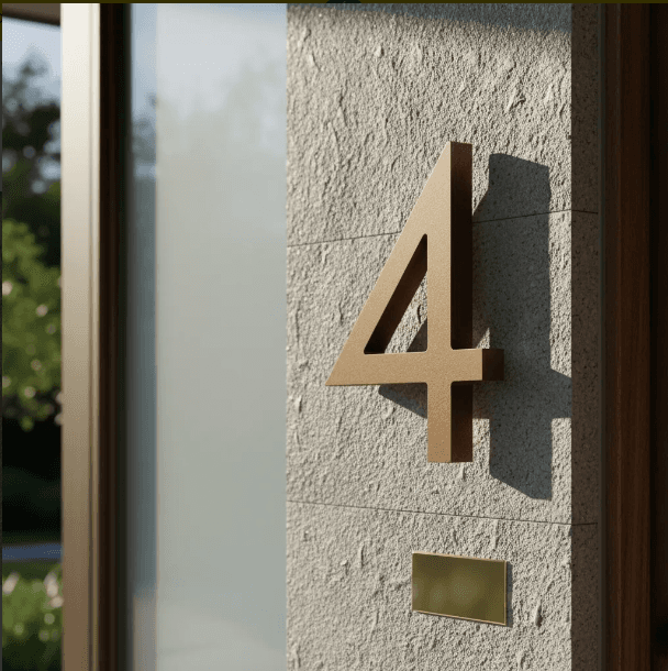 Número Residencial Flutuante 40cm Marrom Fosco